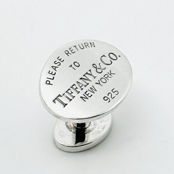 Return to Tiffany Oval Cufflink in Sterling Silver 1 Single Replacement For Lost - Picture 1 of 6